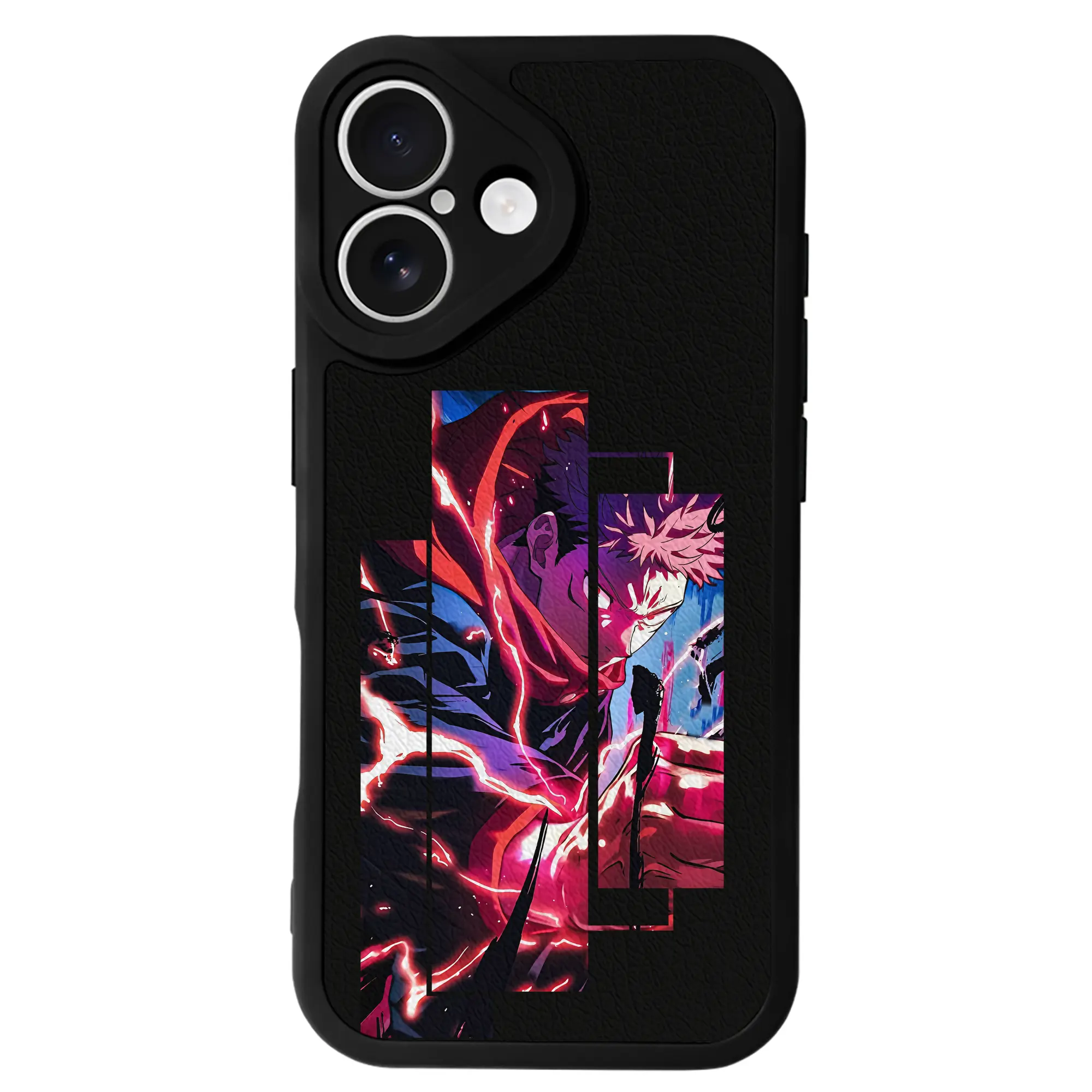 呪術廻戦 グッズ,虎杖 悠仁 - IPhone 16シリーズ対応 ・ シリコンスマホケース ・ レザー調 ・ 高精度フィット ・ 耐衝撃 ・ ワイヤレス充電対応 ・ 精密カット